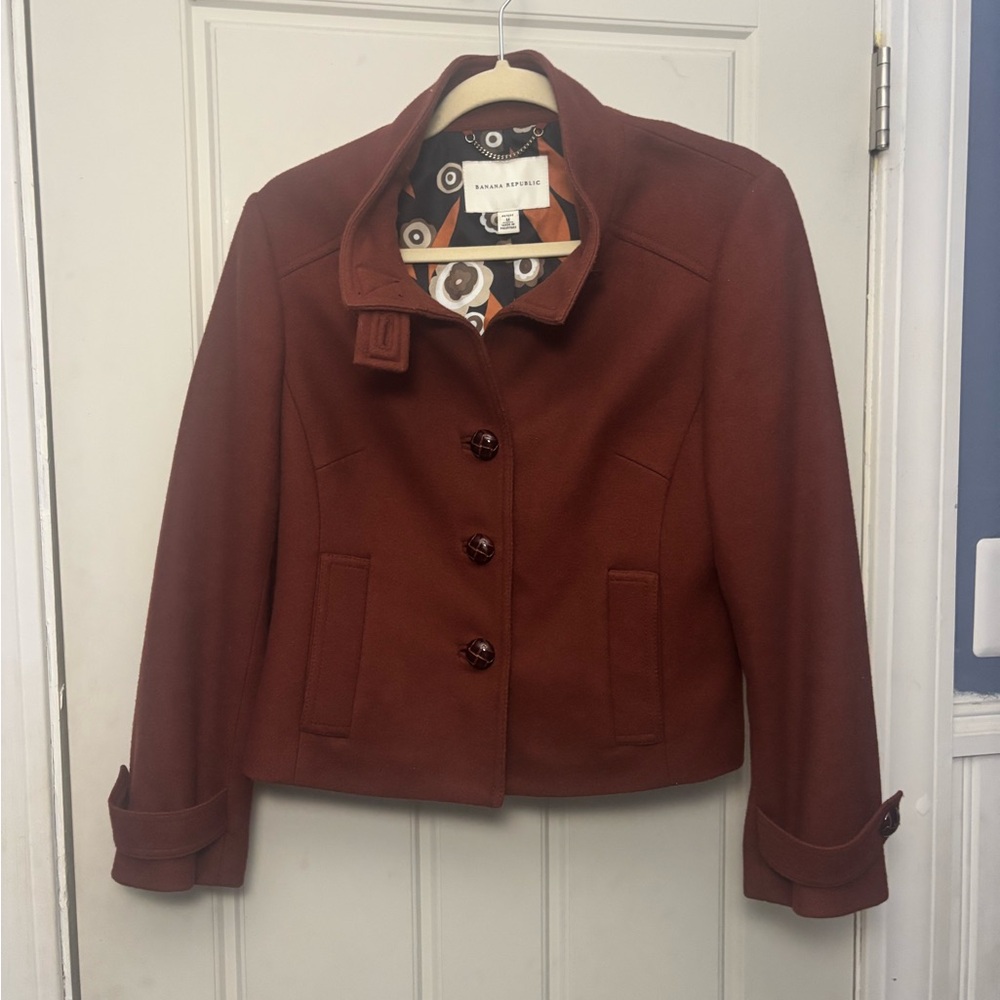 Banana Republic Brown Pea Coat Classic Style